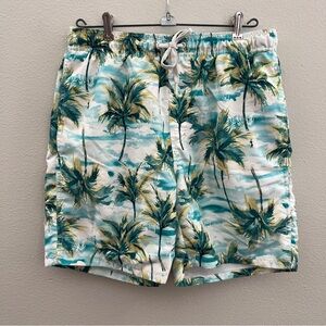 Old Navy Men’s Swim Trunks, Palm Trees, Size S, EUC
